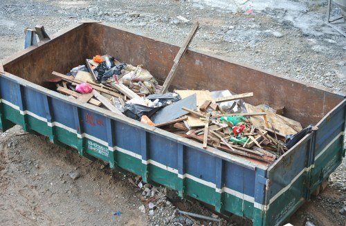 Commercial waste removal team at work in Brixton